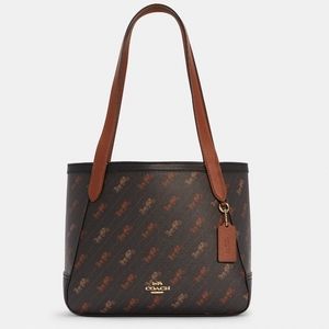 Coach Tote 27 with horse & carriage dot print